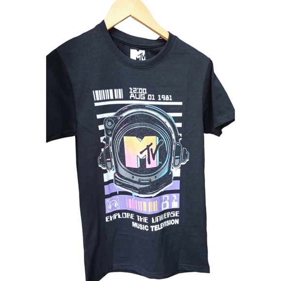 MTV Black Short Sleeve Graphic Tee-Shirt Adult Size Small ☆BNWT☆Music Television - Picture 6 of 8
